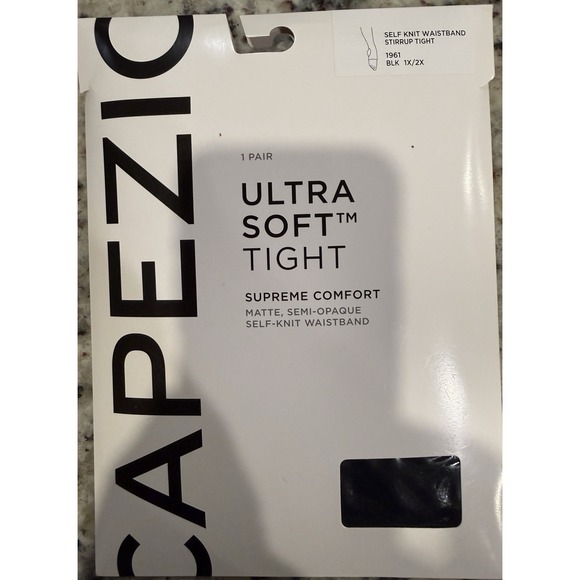Capezio Accessories - Capezio 1961 Ultra Soft Stirrup Tights - Black - Size 1X/2X - NIP